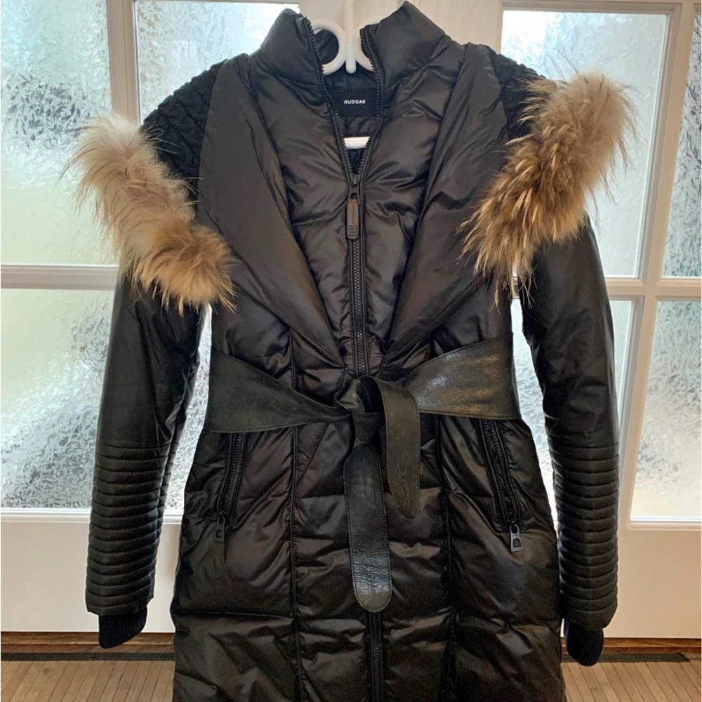Women's Black Fur-Trimmed Jacket
